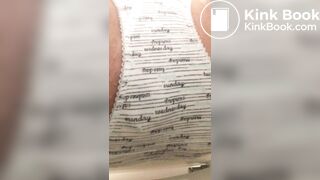 Shitting in panties over toilet