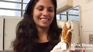 Toilet poop with good view