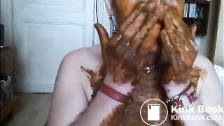 Shit loving girl - scat smearing slut babe