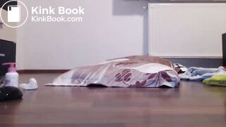 College girl riding long dirty dildo