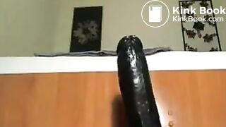 Big dildo scat play