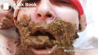 Girlfriend shits in mouth and scat feet
