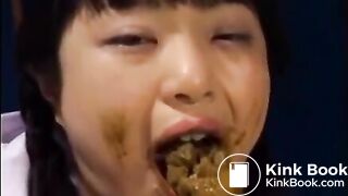 jap chick shits huge turds and vomit at same time