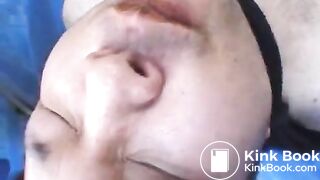 Bikini girl poops in a daddy's mouth