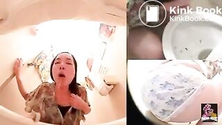 Sick women shitted panties and vomited in the public toilet
