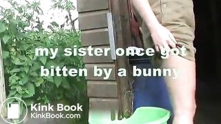 My sister shitting outdoors