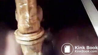 Fat mature anal riding with shit