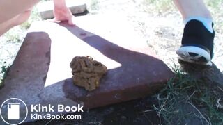 Cute Girl Take A Shit In Her Garden