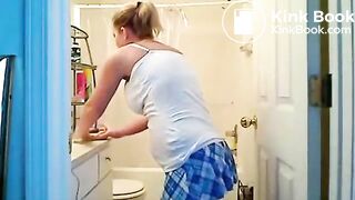 Bathroom poo in hand - shit hot dog