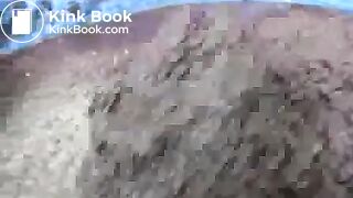 Brunette hottie taking a scat bath