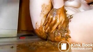 she stuffs her shit into her cunt