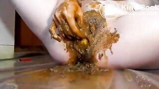 she stuffs her shit into her cunt