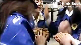 Nicely dressed girls practice a lesbian scat