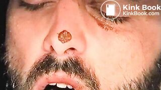 Nasty scat 4some shit on face and mouth