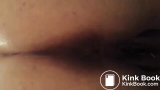 Fat wife pooping in close up