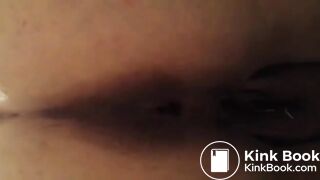 Fat wife pooping in close up