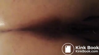 Fat wife pooping in close up