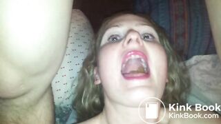 Kinky blonde slut likes shit in her mouth