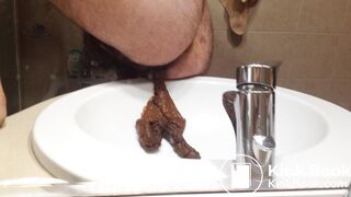 shitting in the washbowl