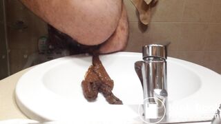 shitting in the washbowl