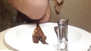 shitting in the washbowl