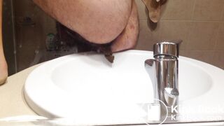 shitting in the washbowl