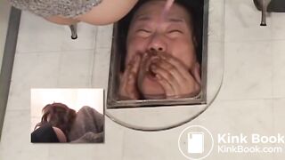 brown haired teen pooping on her slave