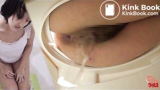 Japanese girl in a sleeping pyjama takes a shit - part 2
