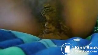 ebony scat in bed
