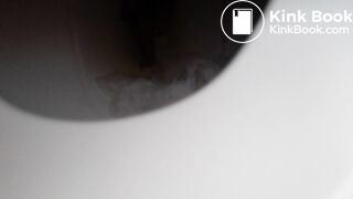 Nasty hairy ebony pooping