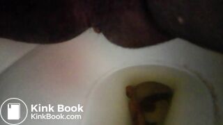 Nasty hairy ebony pooping