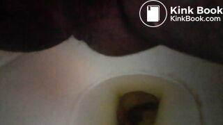 Nasty hairy ebony pooping