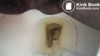 Nasty hairy ebony pooping