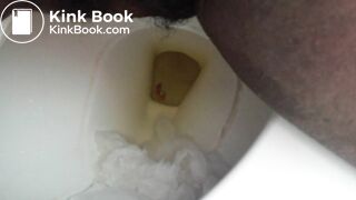 Nasty hairy ebony pooping