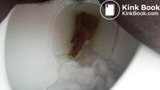 Nasty hairy ebony pooping