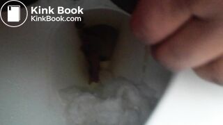 Nasty hairy ebony pooping