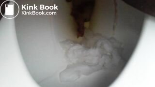 Nasty hairy ebony pooping