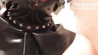 Awesome mature masked slut eating shit