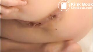 Poop and pee from a cute blonde