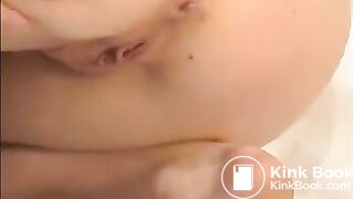 Poop and pee from a cute blonde