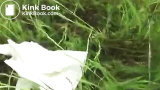 Young woman shitting outdoor