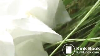 Young woman shitting outdoor