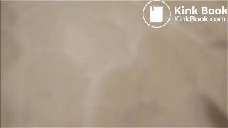 Sexy blonde pooping on the bed