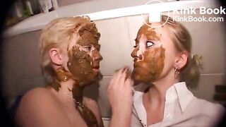 Two nasty blondes enjoying poo games