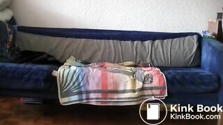 Kinky blonde taking a big dump