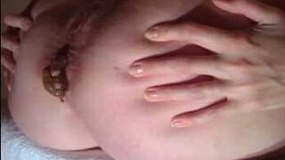 woman shits before a man ejaculates into her ass