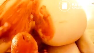 man pulls out shit out of her ass