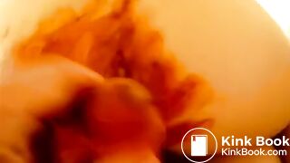 man pulls out shit out of her ass