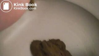 Women shitting on toilet