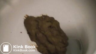 Women shitting on toilet